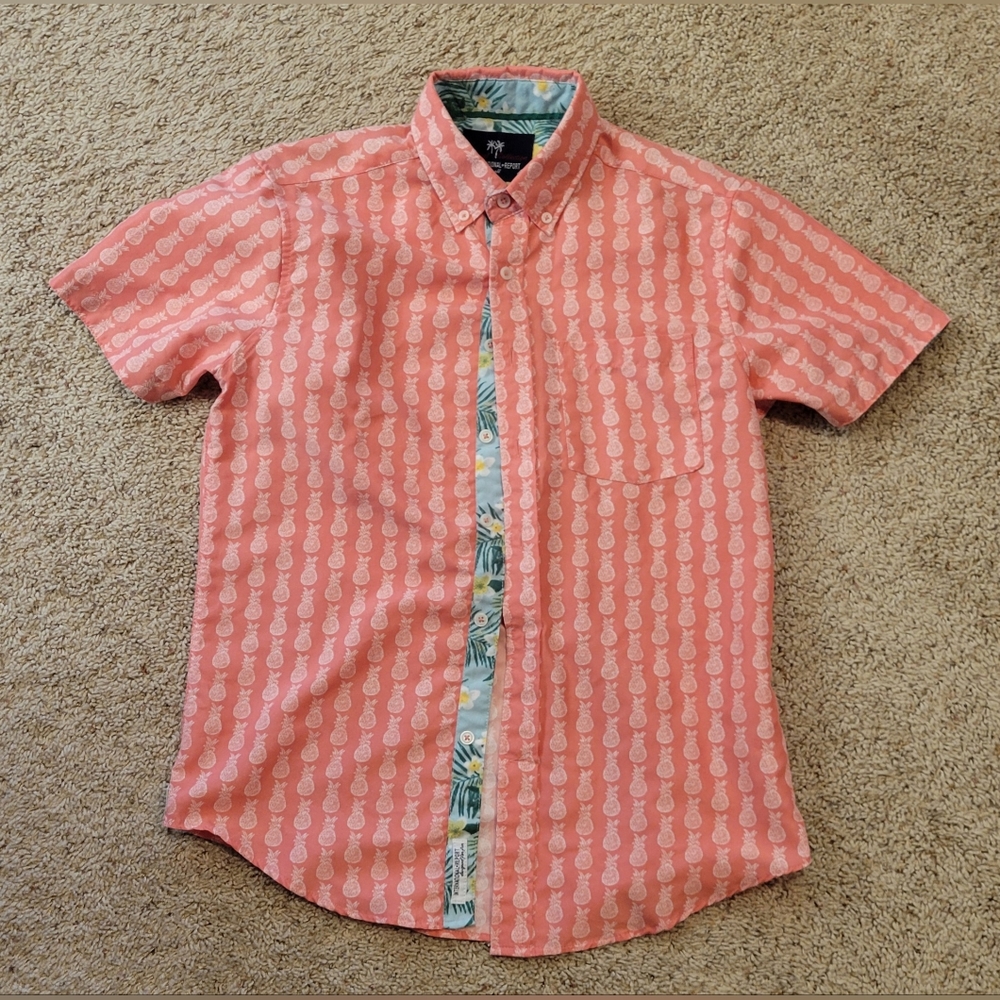 Tropical Collection International Report Tropical Pineapple Shirt size s…